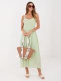 Rochie maxi pistachio cu bretele