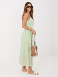 Rochie maxi pistachio cu bretele