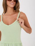 Rochie maxi pistachio cu bretele