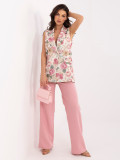 Vestă elegantă roz cu model floral