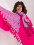 Șal damă roz-albastru din tricot
