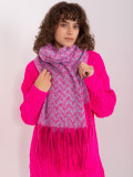 Șal damă roz-albastru din tricot