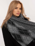 Eșarfă gri cu model geometric