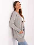 Cardigan gri modern cu buzunare