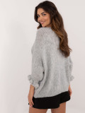 Pulover gri elegant cu legare
