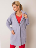 Palton gri din alpaca Fluffy