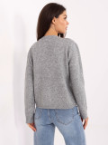 Pulover elegant gri cu mâneci lungi