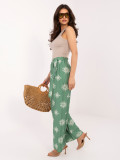 Pantaloni palazzo verzi cu curea