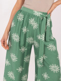 Pantaloni palazzo verzi cu curea