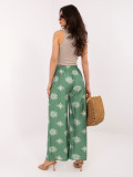 Pantaloni palazzo verzi cu curea