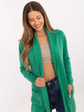 Cardigan verde cu buzunare