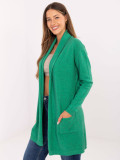 Cardigan verde cu buzunare