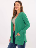 Cardigan verde cu buzunare