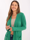 Cardigan verde cu buzunare