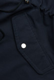 Parka cu glugă detașabilă bleumarin/albastră
