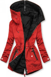 Parka de primăvară-toamnă reversibilă roșu/negru