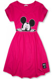 Rochie fucsia cu croială în -A