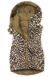 Vestă reversibilă cu imprimeu leopard, maro