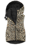 Vestă reversibilă cu imprimeu leopard, neagră