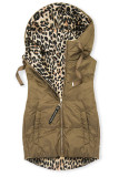 Vestă reversibilă cu imprimeu leopard, maro