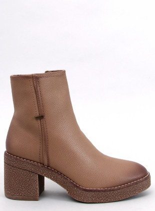 Cizme de damă cu toc de cauciuc maro