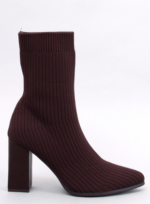 Botine tip șosetă maro