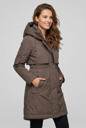 Jachetă/palton de tranziție cu glugă maro