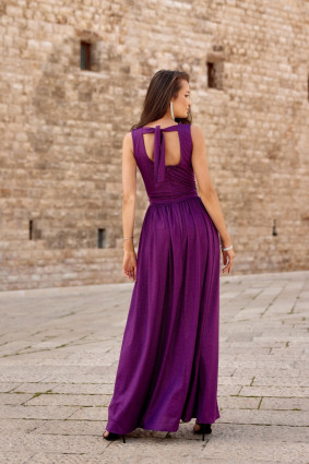 Cheryl – rochie maxi în violet episcopal