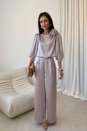 Pantaloni Elsa în nuanță bej deschis
