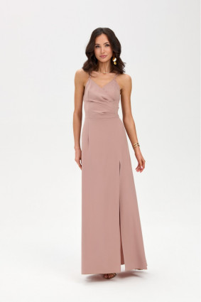 Rochie maxi în nuanță cappuccino