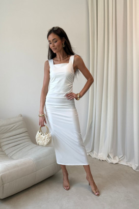 Rochie midi Zoya în culoarea ecru