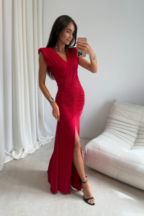 Noelia – rochie maxi roșie