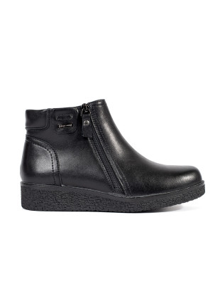 Botine negre din piele confortabile căptușite Sergio Leone