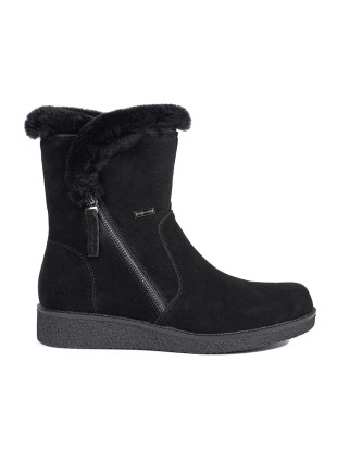 Botine negre căptușite Sergio Leone din piele nubuck