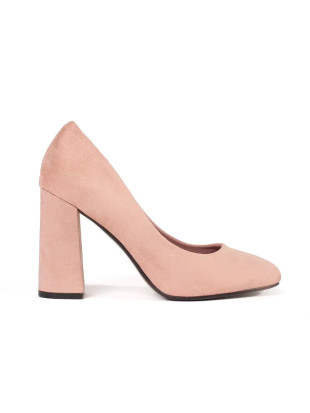 Pantofi cu toc înalt din suede bej