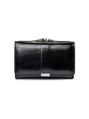 Portofel elegant negru din piele ecologică