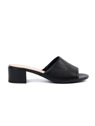 Sandale negre cu toc mic