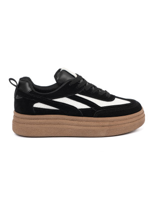 Sneakers negri cu detalii albe