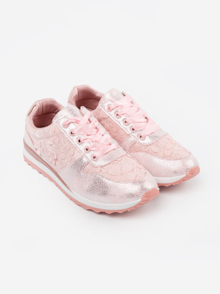 Sneakers roz cu model floral
