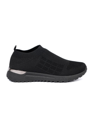 Pantofi sport slip-on negri cu partea superioară din textil