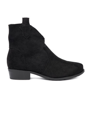 Botine negre din velur