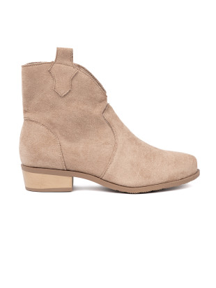 Botine bej din suede