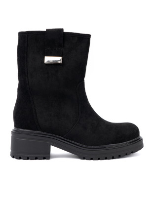 Botine negre cu talpă masivă