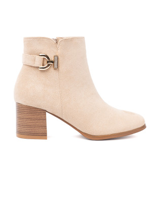 Botine elegante în culoare bej deschis