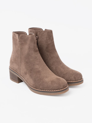 Botine clasice bej închis cu toc stabil