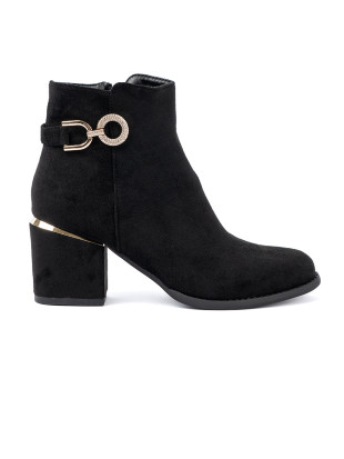 Botine negre cu cataramă elegantă