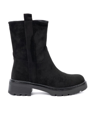 Botine negre cu talpă groasă