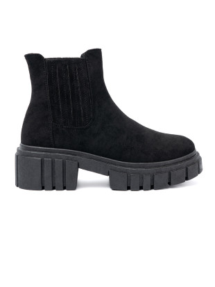 Botine negre stilate pe platformă