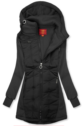 Hanorac negru cu fermoar