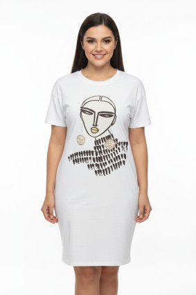 Rochie plus size albă MODEL